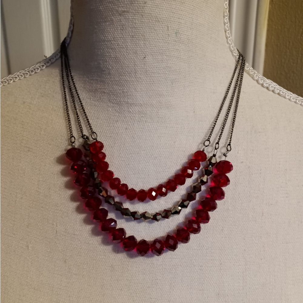 Sparkly Beaded Multilayer Statement Necklace